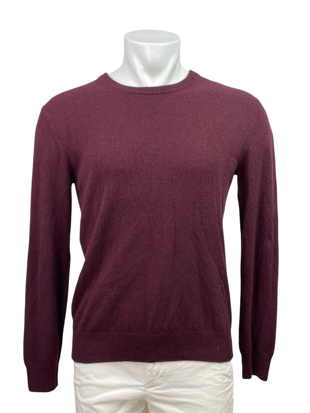 Quince Men's Red Maroon Crew Neck Knit Long Sleeve Pullover Sweater Top Size M